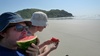 Munching on watermelon on our own beach on Ilha do Mel island. Fantastically quiet place where we've been for the last few nights.