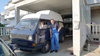 Saying goodbye to Marin, our friendly Croatian mechanic, so we can leave the tent behind for Smurfy once again!