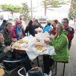 Tasty fish and chips in the rain at Lyttelton