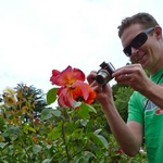 Graham smelling the roses