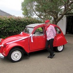 In a fantastic little Citron driven by Ken in Frenchmans outfit