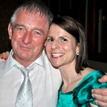 Alan hugs his god daughter Anna