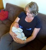 Nan holding sleeping beauty.
