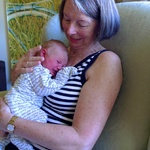 Granny gets a cuddle.