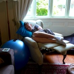 Dad takes a nap in his chair.