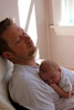 Sleepy time for daddy and Olive
