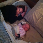 sneaky sleepy with the parents
