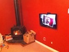 The mounted TV (this has been plastered and re-painted now)