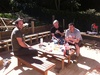 Andy pops up for fish and chips in the sun on the deck.