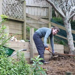 Soil goes into the retaining wall