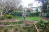 Jack hammering out the concrete slab where the washing line used to be