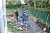 The deck construction begins. The old steps get destroyed.