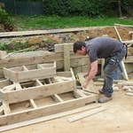 Dave constructs the new step design. Very tricky angles.