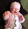 Looking pretty in a new outfit made by Nan. Who turned out the lights!?!