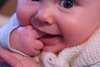 Our attempt to catch the two baby teeth in action… unsuccessful!