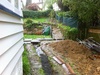 The drain proves it's worth - as it diverts the torrent of water away from under the house. Quite chuffed we are feeling today after a torrential downpour puts it to the test. Here's hoping the office stays dry!