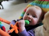 Olive gets the 4 month munchies. 4 months old today! My how time flies.