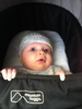 E.T. Fingers out for walk on a rainy & sunny day! Didn't feel like having her nap in the bassinet but 5mins into walk - asleep!