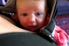 Trying out the Baby Bjorn from Uncle Graham and Aunty Lisa. Works a treat!