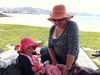 Nan & sun for lunch on oriental beach.