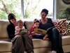 Bath, dinner and story time with Cousin Ali!