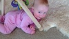 Olive decides it's time to roll over from front to back.
