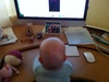Olive was a great help at the computer!