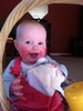 I'm a big girl now! Sitting up and choosing my toys!
