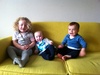 Olive hanging with her bigger buddies Flex & Isabelle.