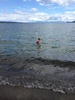 Olive and Gini take a dip! 