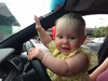 Olive gets behind the wheel
