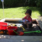 Alex in the sandpit on new years day