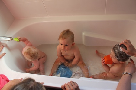 Three in the bath