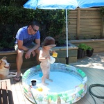 Cooling off in the paddling pool