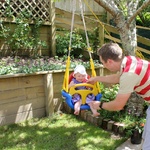 First go on her swing was a success