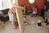 Dad helps with the unwrapping