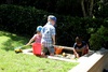 The sand pit was a hit