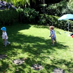 Gray and Felix playing chase