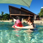 Enjoying the pool on day one