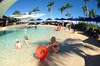 The main pool surroundings. Bar/restaurant on the left