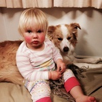 Happy to have her buddy home again.