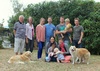 The extended Peck family. Difficult to choreograph with 3 little ones and two dogs!