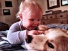 A happy birthday eye gouging from Olive. Lyon is two today!