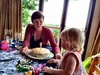 Had a lovely day celebrating Gini's birthday. Starting with brunch at a cafe and finishing with dinner and cake at Nan and Grandads.