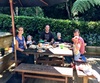 We were joined by the Thompsons for lunch in the sun. The kids had fun chasing Lyon and then hanging in his crate. Olive was so excited she decided not to nap today.