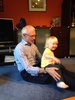 Dinner with the grandparents while daddy has Christmas drinks.
