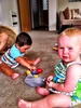 Olive plays with Louis (5months her junior but the same size) and leece at Anna's lovely new home!