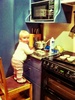 Baking mini muffins with mum. My little helper.