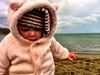 A windy walk along the beach for Lyon.
