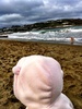 A windy walk along the beach for Lyon.